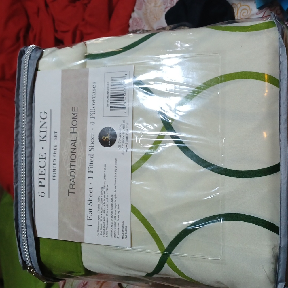 6 piece king size fitted sheet set